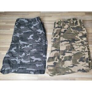 2 Pairs Redhead Mens Size 34 Camouflage Fishing Hiking Utility Shorts 5" Inseam